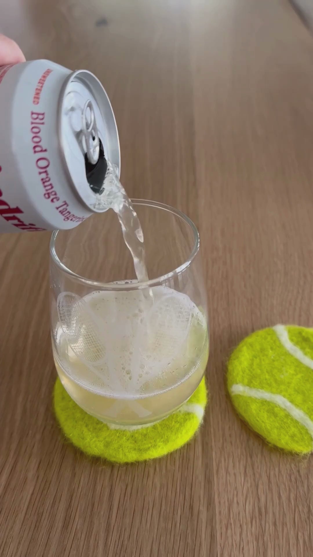 Handmade Felt Tennis Ball Coasters (set of 2)